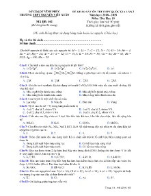 Đề khảo sát ôn thi THPT Quốc Gia lần 3 năm học 2018-2019 môn Hóa Học Lớp 10 - Mã đề 102 - Trường THPT Nguyễn Viết Xuân