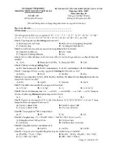 Đề khảo sát ôn thi THPT Quốc Gia lần III nămhọc 2018-2019 môn Hóa Học 10 - Mã đề 107 - Trường THPT Nguyễn Viết Xuân