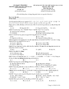 Đề khảo sát ôn thi THPT Quốc Gia lần III nămhọc 2018-2019 môn Hóa Học 10 - Mã đề 101 - Trường THPT Nguyễn Viết Xuân