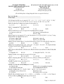 Đề khảo sát ôn thi THPT Quốc Gia lần III nămhọc 2018-2019 môn Hóa Học 10 - Mã đề 207 - Trường THPT Nguyễn Viết Xuân