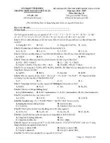 Đề khảo sát ôn thi THPT Quốc Gia lần III nămhọc 2018-2019 môn Hóa Học 10 - Mã đề 303 - Trường THPT Nguyễn Viết Xuân