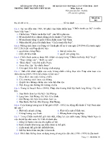 Đề khảo sát THPTQG lần 2 năm học 2018-2019 môn Lịch Sử - Mã đề 301 - Trường THPT Nguyễn Viết Xuân
