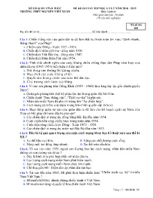 Đề khảo sát THPTQG lần 2 năm học 2018-2019 môn Lịch Sử - Mã đề 105 - Trường THPT Nguyễn Viết Xuân