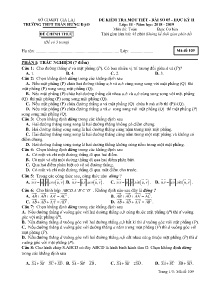 Đề kiểm tra 1 tiết Bài số 05 Học kỳ II năm học 2018-2019 môn Toán Lớp 11 - Mã đề 109 - Trường THPT Trần Hưng Đạo
