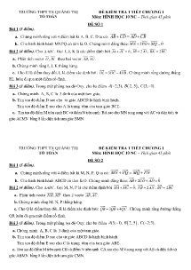 Đề kiểm tra 1 tiết Chương I môn Hình Học Lớp 10 NC - Đề số 1 - Trường THPT TX Quảng Trị (Có lời giải)