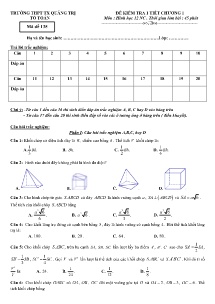 Đề kiểm tra 1 tiết Chương I năm học 2018-2019 môn Hình Học Lớp 12 NC - Mã đề 135 - Trường THPT TX Quảng Trị (Có lời giải)