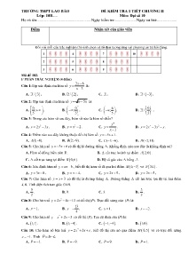 Đề kiểm tra 1 tiết Chương II môn Đại số Lớp 10 - Trường THPT Lao Bảo (Có đáp án)