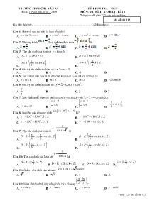 Đề kiểm tra 1 tiết môn Đại Số Lớp 11 - Bài 1 Học kì 1 năm học 2018-2019 - Mã đề 132 - Trường THPT Chu Văn An