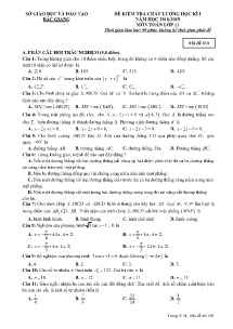 Đề kiểm tra chất lượng học kì I năm học 2018-2019 môn Toán Lớp 11 - Mã đề 111 - Sở GD&ĐT Bắc Giang (Có đáp án)