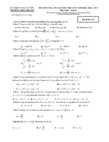 Đề kiểm tra chất lượng Học kỳ I năm học 2018-2019 môn Toán Lớp 11 - Mã đề 357 - Trường THPT Chuyên Thái Nguyên (Có đáp án)