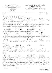 Đề kiểm tra Chuyên đề môn Toán Lớp 11 năm học 2018-2019 - Mã đề 001 - Trường THPT Dương Quảng Hàm (Có đáp án)
