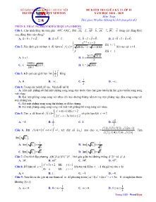 Đề kiểm tra giữa kỳ 2 Lớp 11 năm học 2018-2019 môn Toán - Trường THCS & THPT NewTon (Có đáp án)