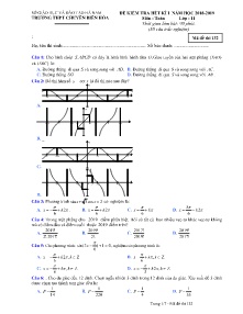 Đề kiểm tra hết kì I năm học 2018-2019 môn Toán Lớp 11 - Mã đề 132 - Trường THPT Chuyên Biên Hòa (Có đáp án)