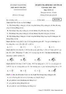 Đề kiểm tra Hình học Chương III năm học 2018-2019 môn Toán Lớp 11 - Mã đề 894 - Trường THPT Đoàn Thượng (Có đáp án)
