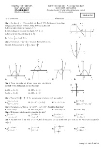 Đề kiểm tra học kì I năm học 2018-2019 môn Toán học Lớp 10 - Mã đề 245 - Trường THPT Chuyên Trần Hưng Đạo