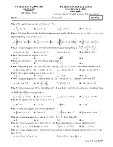 Đề kiểm tra Học Kỳ 2 năm học 2018-2019 môn Toán Lớp 12 - Mã đề 155 - Sở GD&ĐT Quảng Trị (Có đáp án)