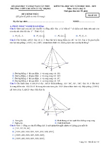 Đề kiểm tra học kỳ I năm học 2018-2019 môn Toán Lớp 11 - Mã đề 132 - Trường THPT Chuyên Lý Tự Trọng