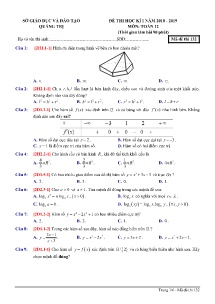 Đề kiểm tra Học Kỳ I năm học 2018-2019 môn Toán Lớp 12 - Mã đề 132 - Sở GD&ĐT Quảng Trị