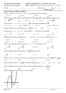 Đề kiểm tra học kỳ I năm học 2018-2019 môn Toán Lớp 12 - Mã đề 104-D - Trường THPT An Phước (Có đáp án)