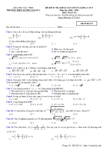 Đề kiểm tra khảo sát chất lượng lần 3 năm học 2018-2019 môn Toán Lớp 10 - Mã đề 132 - Trường THPT Lương Tài Số 2