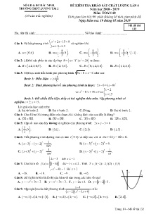 Đề kiểm tra khảo sát chất lượng lần 4 năm học 2018-2019 môn Toán Lớp 10 - Mã đề 132 - Trường THPT Lương Tài 2 (Có đáp án)