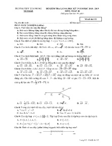 Đề kiểm tra lần 1 Học kỳ I năm học 2018-2019 môn Toán Lớp 10 - Mã đề 132 - Trường THPT Tân Phong