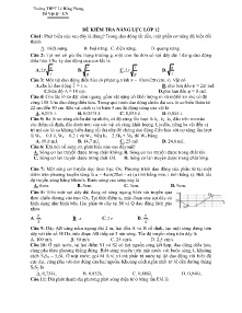 Đề kiểm tra năng lực môn Vật Lý Lớp 12 - Trường THPT Lê Hồng Phong
