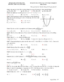 Đề kiểm tra năng lực năm học 2018-2019 môn Toán - Trường THPT Nguyễn Huệ (Có đáp án)