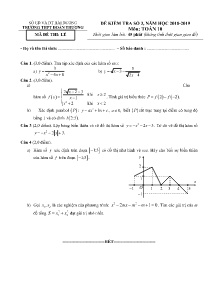 Đề kiểm tra số 3 năm học 2018-2019 môn Toán Lớp 10 - Mã đề Lẻ - Trường THPT Đoàn Thượng (Có đáp án)