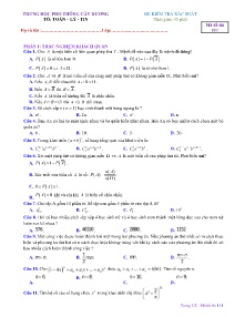 Đề kiểm tra xác xuất 45 phút - Mã đề 111 - Trường THPT Cây Dương