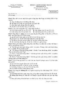 Đề KSCL lần 3 năm học 2018-2019 môn Lịch Sử Lớp 12 - Mã đề 104 - Trường THPT Nguyễn Viết Xuân
