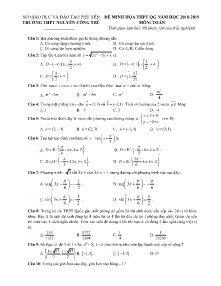 Đề minh họa THPT QG năm học 2018-2019 môn Toán - Trường THPT Nguyễn Công Trứ (Có đáp án)