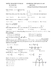 Đề minh họa THPT Quốc Gia năm 2019 môn Toán - Trường THCS&THPT Võ Thị Sáu (Có đáp án)