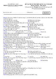 Đề tập huấn thi THPT Quốc Gia năm 2019 môn Địa Lí - Mã đề 401 - Sở GD&ĐT Bắc Ninh (Có đáp án)