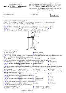 Đề tập huấn thi THPT Quốc Gia năm 2019 môn Hóa Học - Mã đề 201 - Sở GD&ĐT Bắc Ninh (Có đáp án)