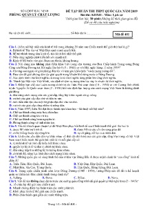 Đề tập huấn thi THPT Quốc Gia năm 2019 môn Lịch Sử - Mã đề 401 - Sở GD&ĐT Bắc Ninh (Có đáp án)