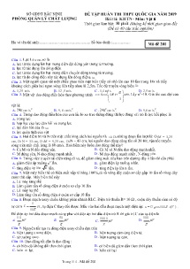 Đề tập huấn thi THPT Quốc Gia năm 2019 môn Vật Lí - Mã đề 201 - Sở GD&ĐT Bắc Ninh (Có đáp án)