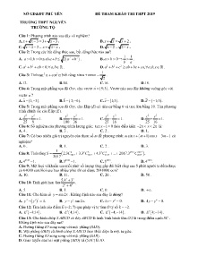 Đề tham khảo thi THPT 2019 môn Toán Học - Trường THPT Nguyễn Trường Tộ (Có lời giải)