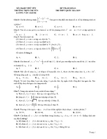 Đề tham khảo thi THPT Quốc Gia năm 2019 - Trường THPT Chuyên Lương Văn Chánh (Có lời giải)