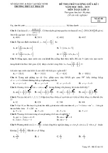 Đề thi châts lượng giữa kì 1 năm học 2018-2019 môn Toán Lớp 11 - Mã đề 132 - Trường THPT Lý Thái Tổ (Có đáp án)