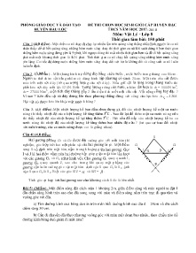 Đề thi chọn học sinh giỏi cấp huyện năm học 2016-2017 môn Vật Lí Lớp 8 - Phòng GD&ĐT Hậu Lộc (Có đáp án)