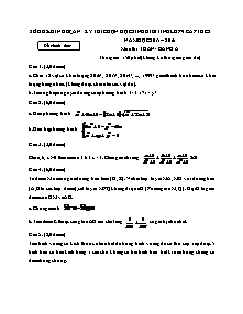 Đề thi chọn học sinh giỏi cấp tỉnh Lớp 9 THCS năm học 2015-2016 môn Toán (Bảng A) - Sở GD&ĐT Nghệ An (Có đáp án)