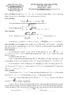 Đề thi chọn học sinh giỏi cấp tỉnh năm học 2018-2019 môn Toán Lớp 11 - Sở GD&ĐT tỉnh Bắc Ninh (Có đáp án)