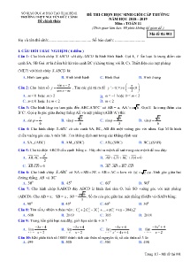 Đề thi chọn học sinh giỏi cấp trường năm học 2018-2019 môn Toán Lớp 11 - Mã đề 001 - Trường THPT Nguyễn Đức Cảnh (Có đáp án)