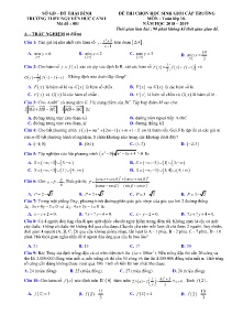 Đề thi chọn học sinh giỏi cấp trường năm học 2018-2019 môn Toán Lớp 10 - Mã đề 001 - Trường THPT Nguyễn Đức Cảnh