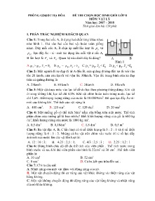 Đề thi chọn học sinh giỏi Lớp 8 năm học 2017-2018 môn Vật Lý - Phòng GD&ĐT Hạ Hòa (Có đáp án)