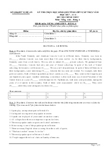 Đề thi chọn học sinh giỏi Lớp 9 cấp THCS năm học 2017-2018 môn Tiếng Anh Bảng A - Sở GD&ĐT Nghệ An (Có đáp án)