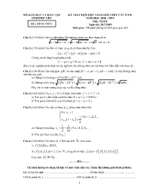 Đề thi chọn học sinh giỏi THPT cấp tỉnh năm học 2018-2019 môn Toán - Sở GD&ĐT Phú Yên (Có đáp án)