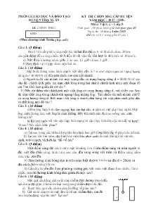 Đề thi chọn HSG cấp huyện năm học 2017-2018 môn Vật Lý Lớp 8 (Chương trình Trường học mới) - Phòng GD&ĐT Huyện Thọ Xuân (Có đáp án)