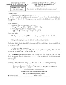 Đề thi chọn HSG Văn hóa Lớp 10, 11 năm 2019 môn Toán Lớp 11 - Trường THPT Thị Xã Quảng Trị (Có đáp án)